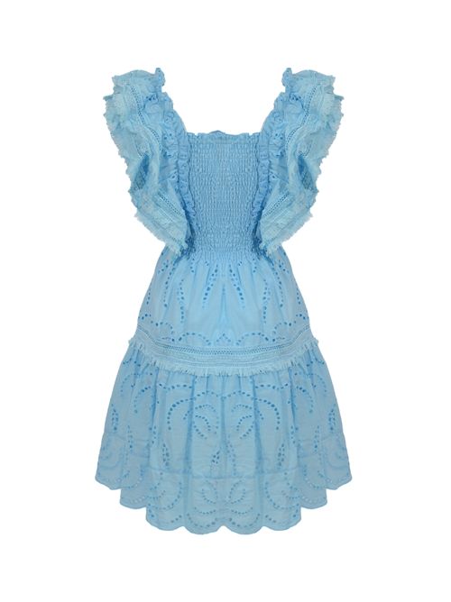 Abito in cotone sangallo con volant NO SECRETS | 261NS245CELESTE